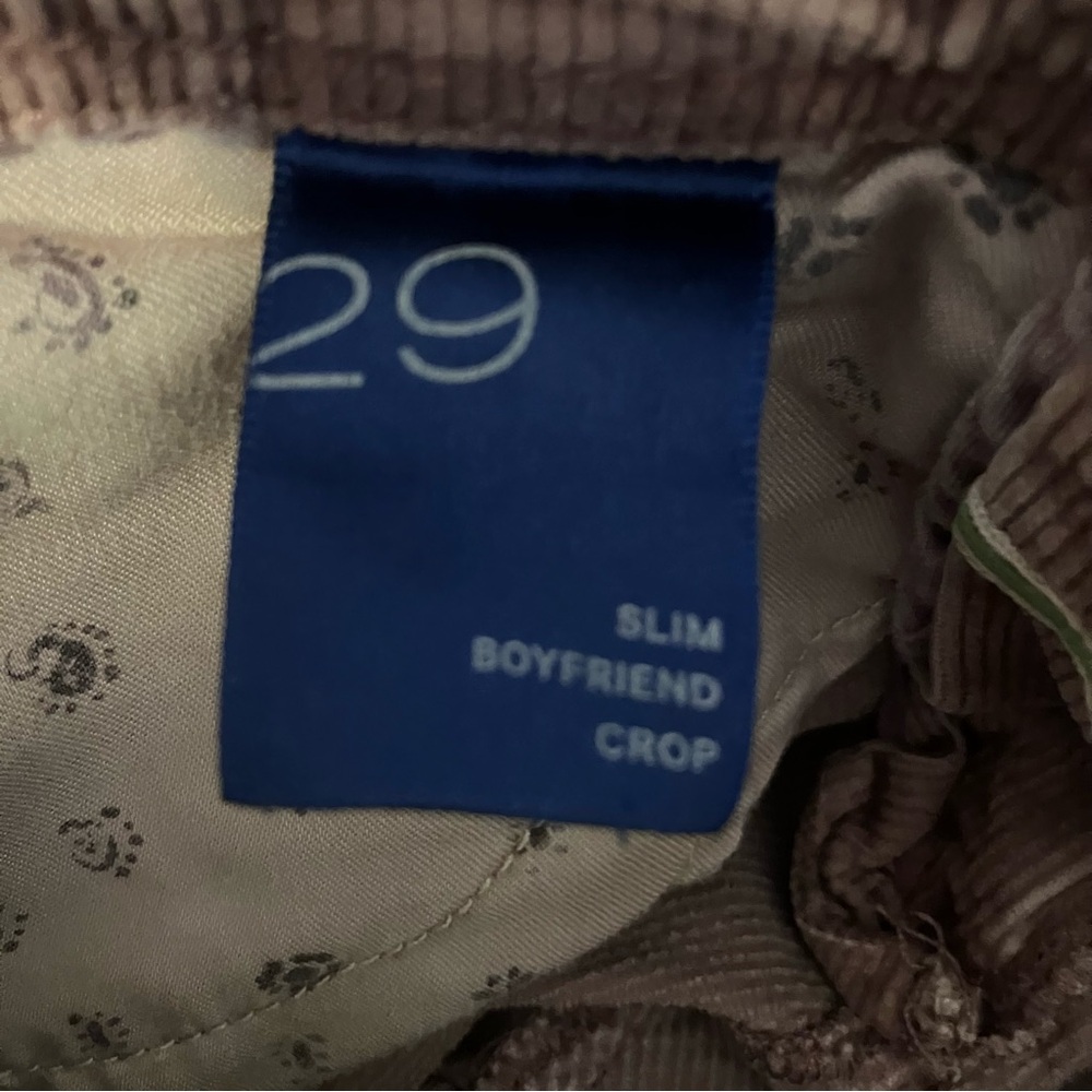 Pilcro Rose Slim Boyfriend Crop Corduroy Pants Size 29 - Picture 7 of 8